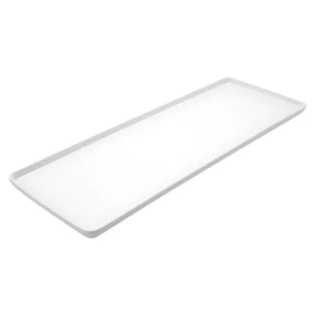 Bandeja Rectangular Lisa de Melamina de 19.5 x 7 Pulgadas, Color Blanco MASTER CHEF B598