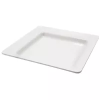 Platon de Melamina Cuadrado de 13 x 13 x 2 Pulgadas, Color Blanco  MASTER CHEF B587