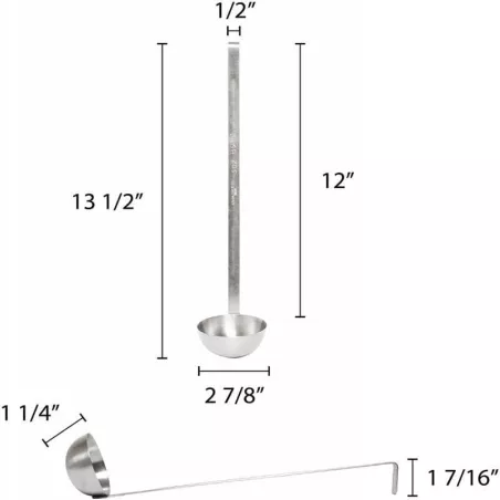 Cucharon de Acero Inoxidable de 2 Piezas, Capacidad de 3 Onzas THUNDER SLTL004