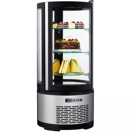 Vitrina Refrigerada Redonda de 3 Niveles de 48 x 103 Centimetros QUANTUM PRO RDC100