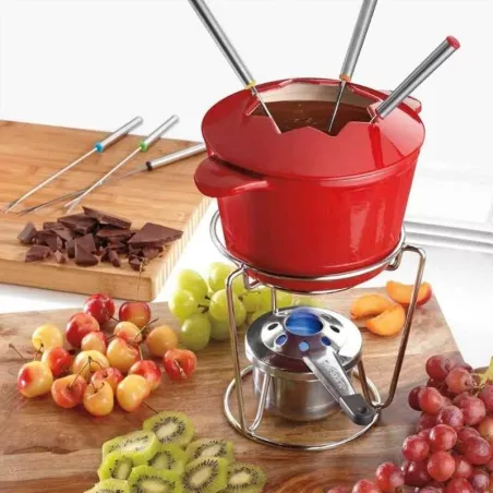 Fondue de Hierro Colado Rojo, Set de 13 Piezas CUISINART FP-115RS