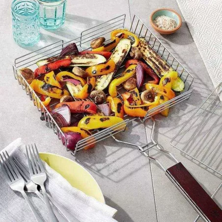 Canasta para BBQ Cromada con  Agarradera de 26 Pulgadas OUTSET QC71