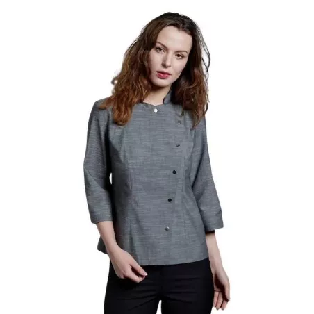 Gabacha Cruzada de Manga de 3/4 de Mujer de Color Gris Talla L CHECKEDOUT CW1070Z059000T4-L