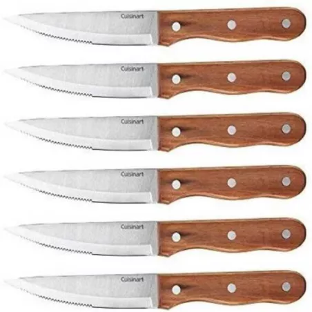 Cuchillos de Carne con Puno de Madera, Set de 6 Piezas CUISINART C55W-S6STK