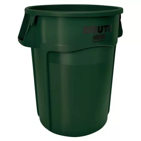 Basurero Redondo de 4 Galones Brute de Color Verde RUBBERMAID 1779741