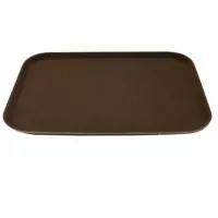 Azafate Rectangular Antideslizante de Fibra de Vidrio de 12 x 16 Pulgadas, Color Cafe MASTER CHEF JW-R1216CTBR