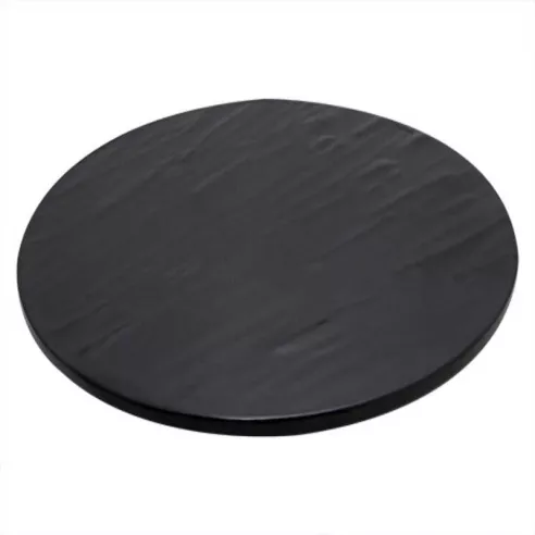 Bandeja Redonda de Melamina con Textura de 33 Centimetros de Color Negro MASTER CHEF B603