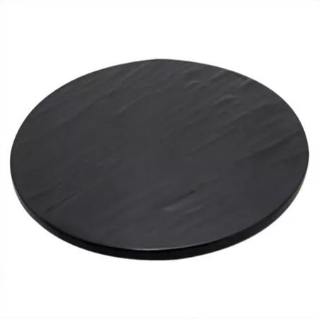 Bandeja Redonda de Melamina con Textura de 33 Centimetros de Color Negro MASTER CHEF B603