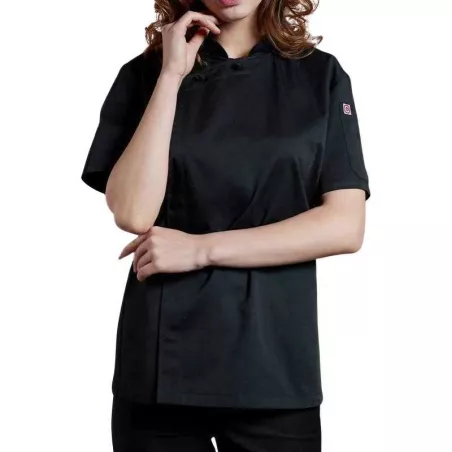 Gabacha Cruzada de Manga Corta de Color Negro Talla M CHECKEDOUT CU1107D0100A-M