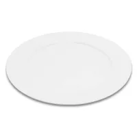 Plato Redondo de Porcelana de Borde Ancho 10.25 Pulgadas Blanco ARNI S4085