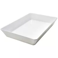 Bandeja Rectangular de Melamina de 17.5 x 12 Pulgadas, Color Blanco  MASTER CHEF B596