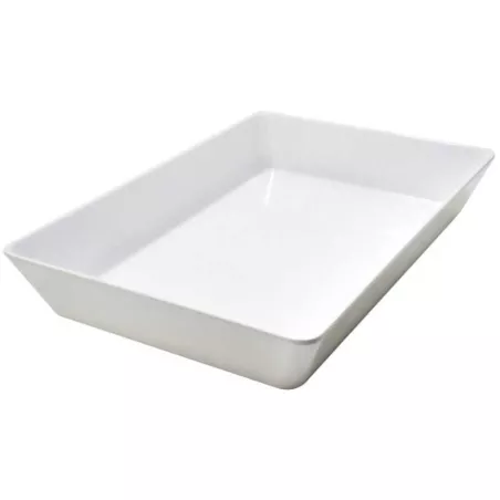 Bandeja Rectangular de Melamina de 17.5 x 12 Pulgadas, Color Blanco  MASTER CHEF B596