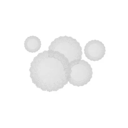 Blonda Redonda con Borde de Encaje de 8 Pulgadas, Paquete de 10 Unidades, Color Blanco SIN ASIGNAR 138026/HJ