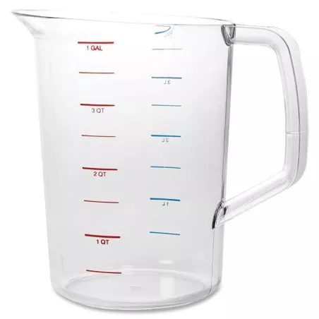 Taza para Medidas Gravadas de Policarbonato de 1 Galon  RUBBERMAID FG321800CLR