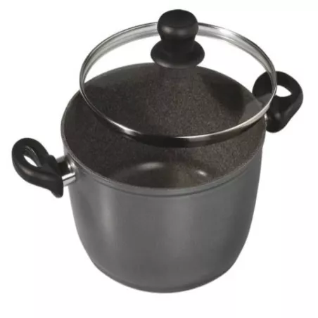 Olla de Aluminio con Tapa de Vidrio Stoneline de 28 Centimetros STONELINE 7195