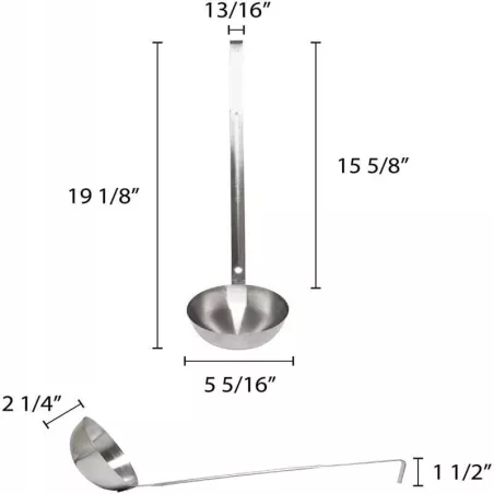 Cucharon de Acero Inoxidable de 2 Piezas, Capacidad de 16 Onzas THUNDER SLTL010