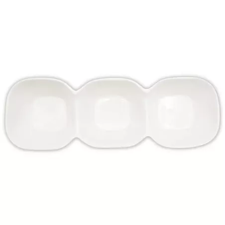 Bowl de 3 Compartimientos de Porcelana 9.5 Pulgadas Blanco ARNI S5001