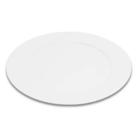Plato Redondo de Porcelana de Borde Ancho 10.25 Pulgadas Blanco ARNI S4085