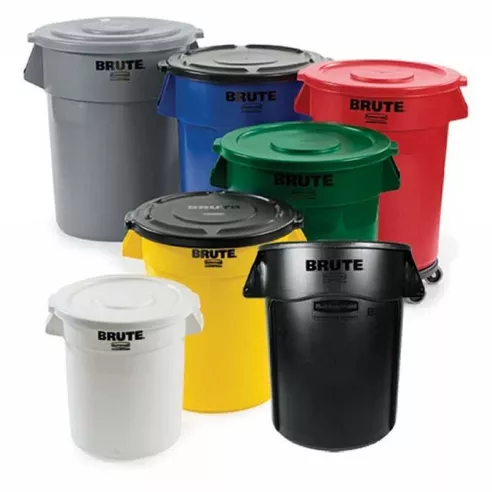 Tapa Embudo del Basurero Brute de 32 Galones de Color Gris RUBBERMAID FG354300GRAY