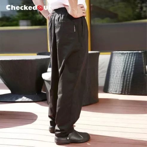 Pantalon Para Chef , Color Negro, Talla M CHECKEDOUT U202C0100J-M