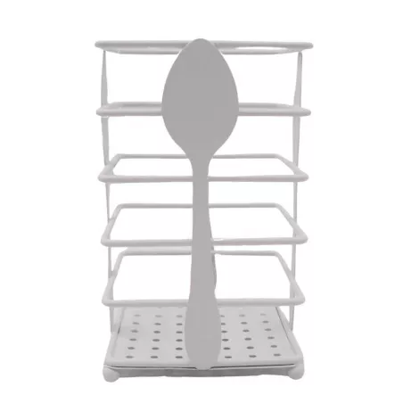 Rack de Porta Cubiertos de Metal de Color Blanco SIN ASIGNAR HP49-047B