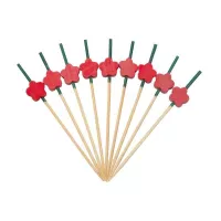 Pincho de Bambu Decorado con Flor de 9 Centimetros, Paquete de 50 Unidades TIPS RRA30-02