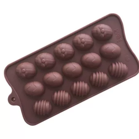 Molde de Silicon de Huevos de Pascua para Chocolate de 15 Cavidades MASTER CHEF 64