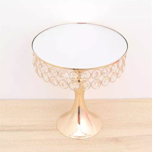 Base de Queque Metalica Dorada de Perlas Redondas de 30 x 40 Centimetros SIN ASIGNAR CS8003-30G