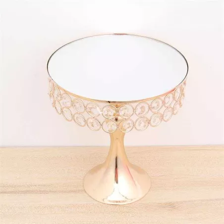 Base de Queque Metalica Dorada de Perlas Redondas de 30 x 40 Centimetros SIN ASIGNAR CS8003-30G