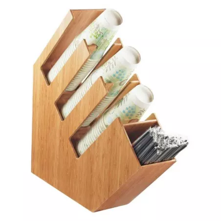 Dispensador para Vasos de Madera de 4 Compartimientos MASTER CHEF 6282-2