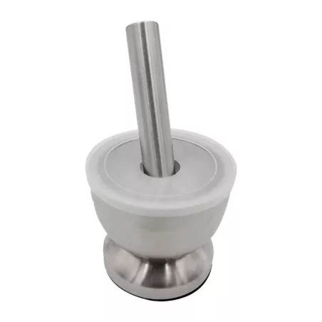 Mortero de Acero Inoxidable con Tapa Plastica TIPS B-222