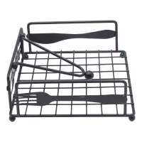 Servilletero de Metal Cuadrado con Leyenda de Familia de Color Negro SIN ASIGNAR HP02-683B