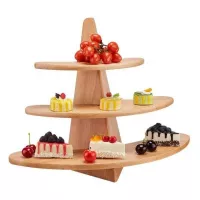 Base Display Curva con 3 Niveles de 52 x 30 x 48 Centimetros MASTER CHEF 6140Y-2