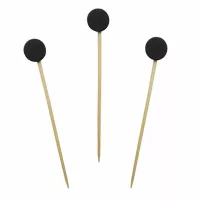 Pincho Decorado de Circulo de 7 Centimetros de  Color Negro, Paquete de 50 Unidades TIPS RRA30-06