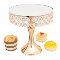 Base de Queque Metalica Dorada de Perlas Redondas de 30 x 40 Centimetros SIN ASIGNAR CS8003-30G