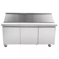 Mesa de Preparacion Refrigerada Mega Top 3 Puertas de Acero Inoxidable 180 Centimetros U-STAR SCLM3-E-HC 2