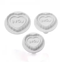 Marcador de Plastico de Corazon Love con Expulsor, Set de 3 Unidades TIPS ZN2066