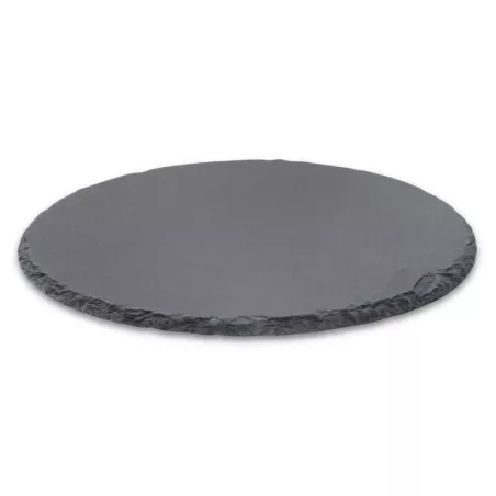 Plato Redondo de Piedra de 25 Centimetros de Color Negro TIPS RSD01-22