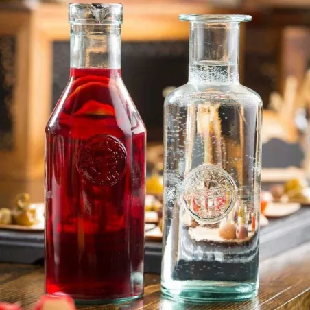 Botella de Vidrio con Tapon de Corcho de 1000 Mililitros, Diseno Authentic TABLECRAFT 6631