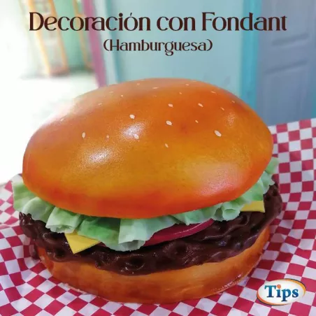 Decoracion con Fondant (Hamburguesa) TIPS RA0000191