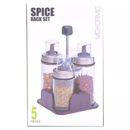 Vinagrera y Aceitera con Rack, Set de 4 Unidades SIN ASIGNAR MAA-07-04