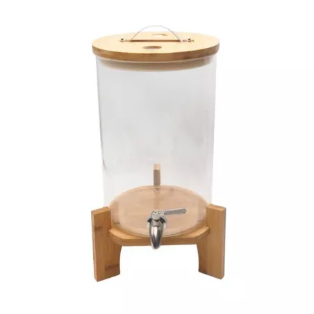 Dispensador de Bebidas  Redondo con Base de Madera de 8 Litros TIPS YPJ01-06