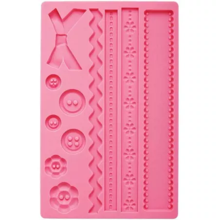 Molde de Silicon para Fondant de Botones y Lazos  TIPS 030-52