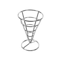 Canasta Conica de Alambre para Snacks de 10 x 15 Centimetros de Color Plateado TIPS TCW-026