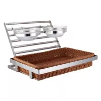 Rack Exhibidor de 2 Niveles con Canasta y Bowl de 53 x 45 x 37 Centimetros MASTER CHEF 1130C