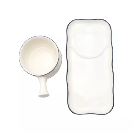 Bowl Cebollero con Plato Base de 8 Onzas Color Blanco TIPS XP1628