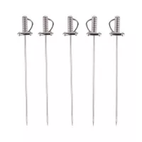 Pincho de Espada para Cocktail de  Acero Inoxidable, Paquete de 5 Unidades MASTER CHEF 9891831 2