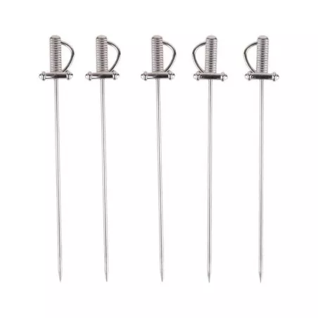 Pincho de Espada para Cocktail de  Acero Inoxidable, Paquete de 5 Unidades MASTER CHEF 9891831