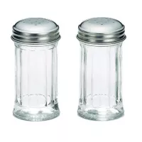 Salero y Pimentero de 2 Onzas con Tapa en Acero Inoxidable TABLECRAFT 657