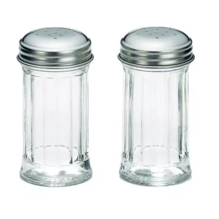 Salero y Pimentero de 2 Onzas con Tapa en Acero Inoxidable TABLECRAFT 657